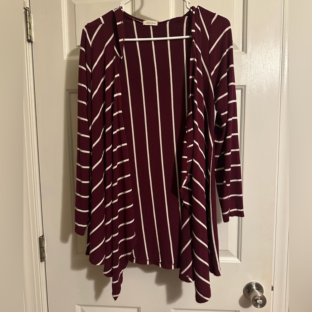 Cotton Bleu Thin Swing Cardigan with Hood size Large